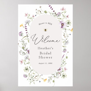 Delikate Wildblume Brautparty Willkommenspender Poster