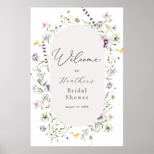Delikate Wildblume Brautparty Willkommenspender Poster