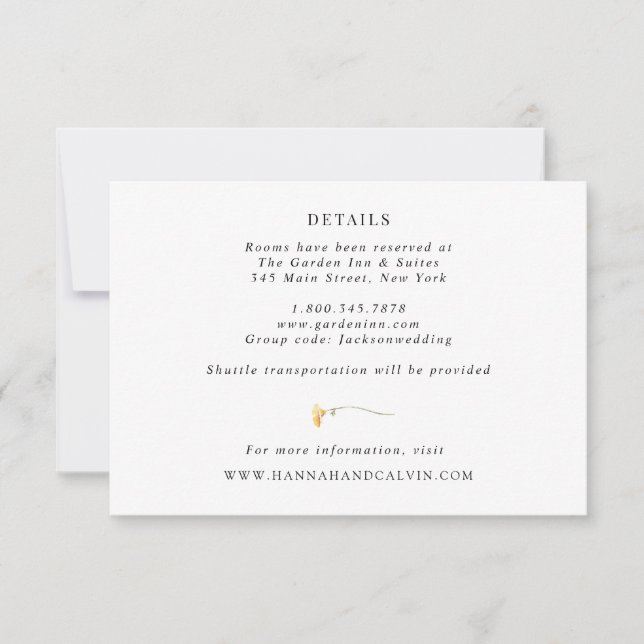 Delikate Wildblume - Details-Karte Einladung (Vorderseite)