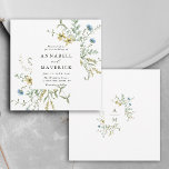 Delikate Wildblume Moderne Boho Wedding Einladung<br><div class="desc">Diese elegante Hochzeitseinladung mit handgemalten Aquarellfarben-Wildblumen in Buttergelb,  Salbei,  staubgrünem Grün und Hellblau mit einigen Initialen auf der Rückseite,  ideal für Frühjahr,  Sommer oder Hochzeiten im Herbst. Für eine weiter gehende Anpassung dieses Designs klicken Sie bitte auf den BUTTON BLAU DESIGN TOOL oben! Matching-Elemente sind ebenfalls verfügbar.</div>