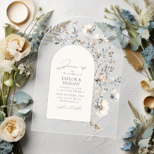 Delikate Wildblume Watercolor Arch Wedding ID102 Acryleinladungen