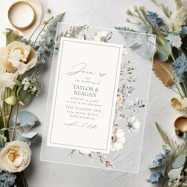 Delikate Wildblume Watercolor Floral ID1102 Acryleinladungen (Von Creator hochgeladen)