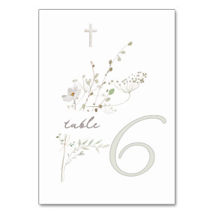 Delikate Wildblumen Bouquet Taufe 6 Tischnummer