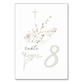 Delikate Wildblumen Bouquet Taufe 8 Tischnummer