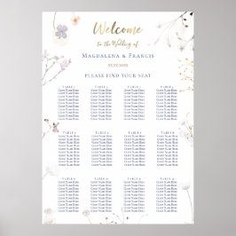 delikate Wildblumen Hochzeitskarte Poster
