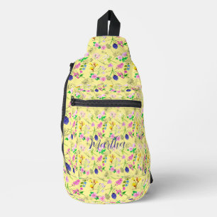 Delikate Wildblumen in hellgelb. Custom Crossbody Bag