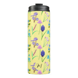 Delikate Wildblumen in hellgelb. Custom. Thermosbecher