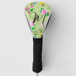 Delikate Wildblumen in hellgrün. Custom Golf Headcover