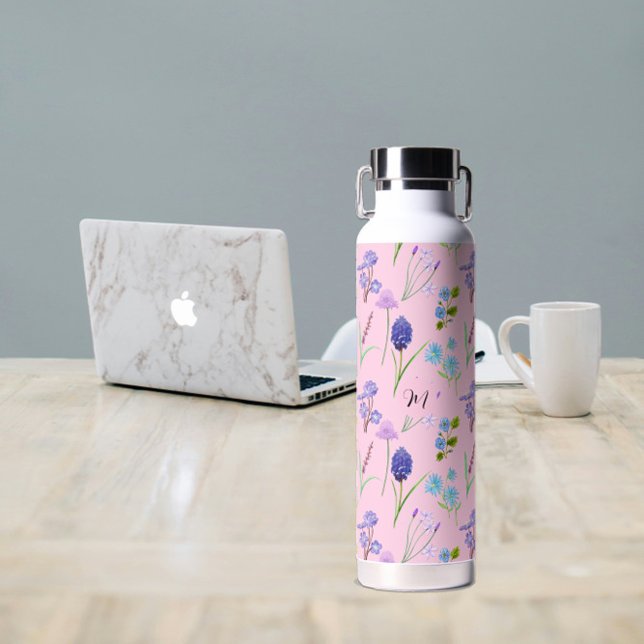 Delikate Wildblumen in hellrosa. Custom. Trinkflasche (Delicate wildflowers in light pink. Custom. Water Bottle
)