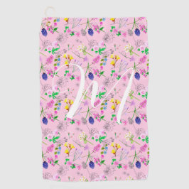 Delikate Wildblumen in Rosa. Custom Golfhandtuch