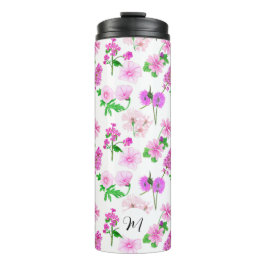 Delikate Wildblumen in Weiß. Custom. Thermosbecher