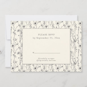 Delikate, wilde Blume - nahtlose RSVP-Karte Einladung