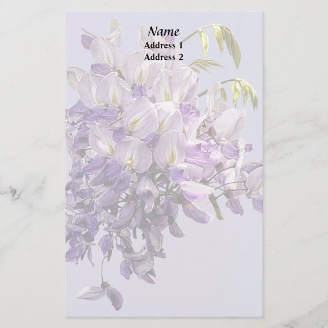 Delikate Wisteria Wedding Products Briefpapier (Vorderseite)