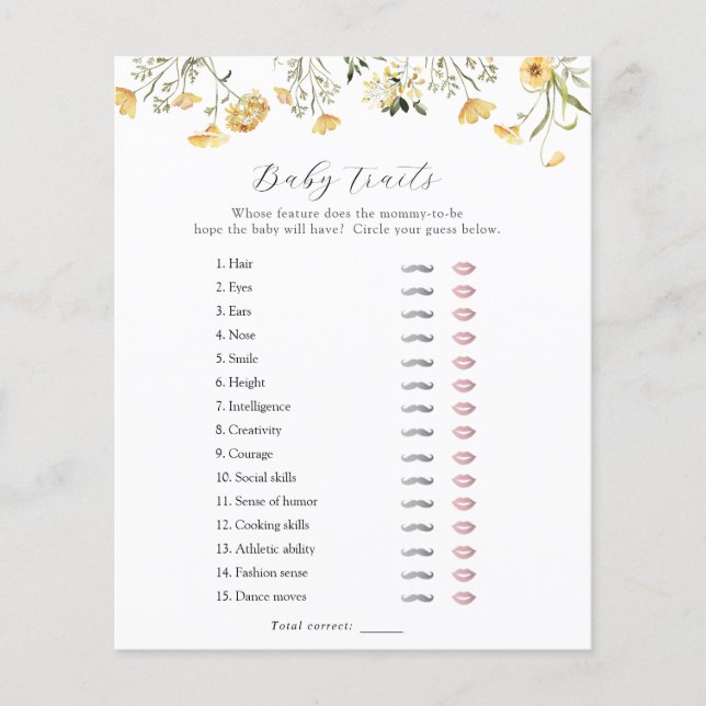 Delikate Yellow Wildblume Baby Tracks Duschgelspie (Vorderseite)