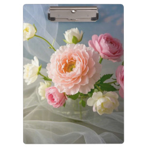 Delikate Zeitlose Elegante Rosa Blume Klemmbrett
