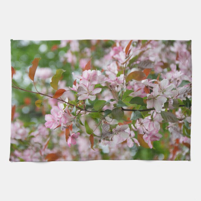 Delikater Apfelbaum mit Blume Geschirrtuch (Horizontal)