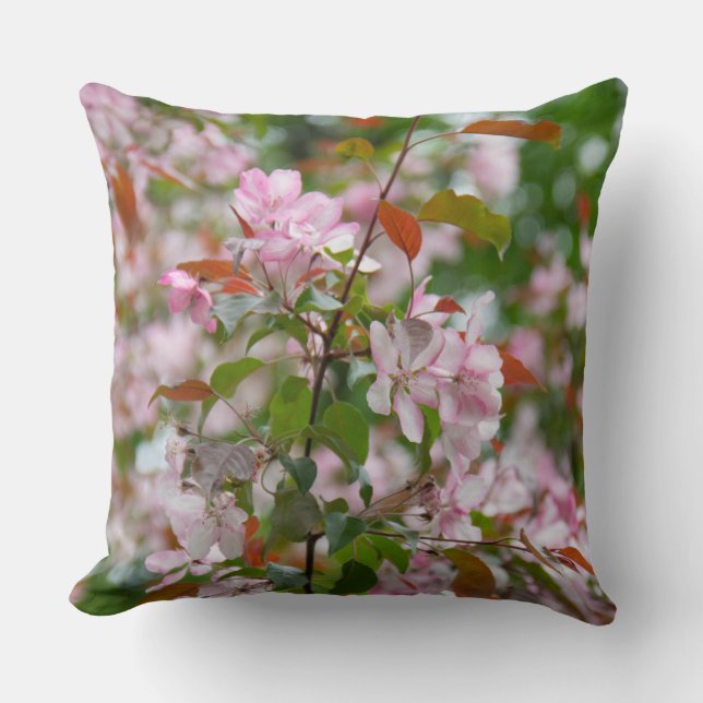Delikater Apfelbaum mit Blume Kissen (Vorderseite)
