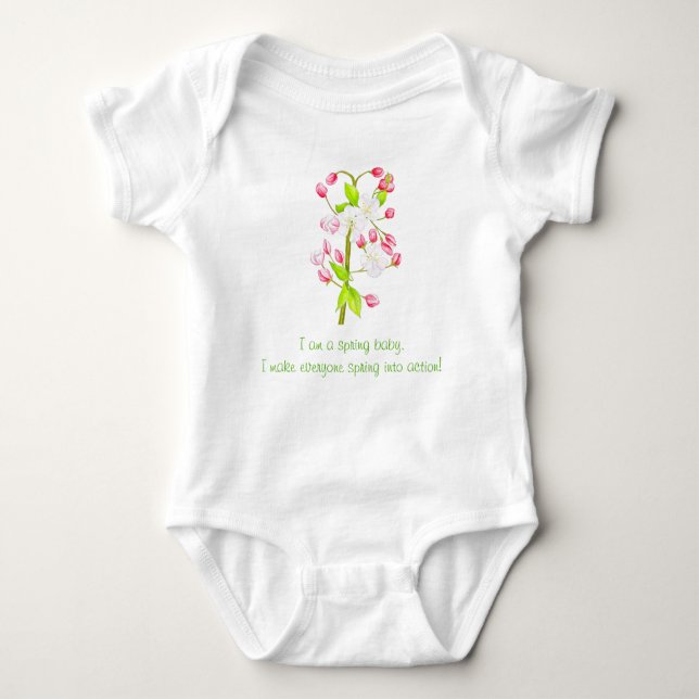 Delikater Frühling auf einem Baby Bodysuit (C) Baby Strampler (Vorderseite)