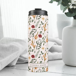 Delikater, Personalisierter, floraler Tumbler Thermosbecher