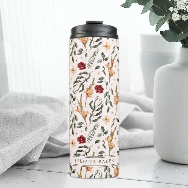 Delikater, Personalisierter, floraler Tumbler Thermosbecher (Von Creator hochgeladen)