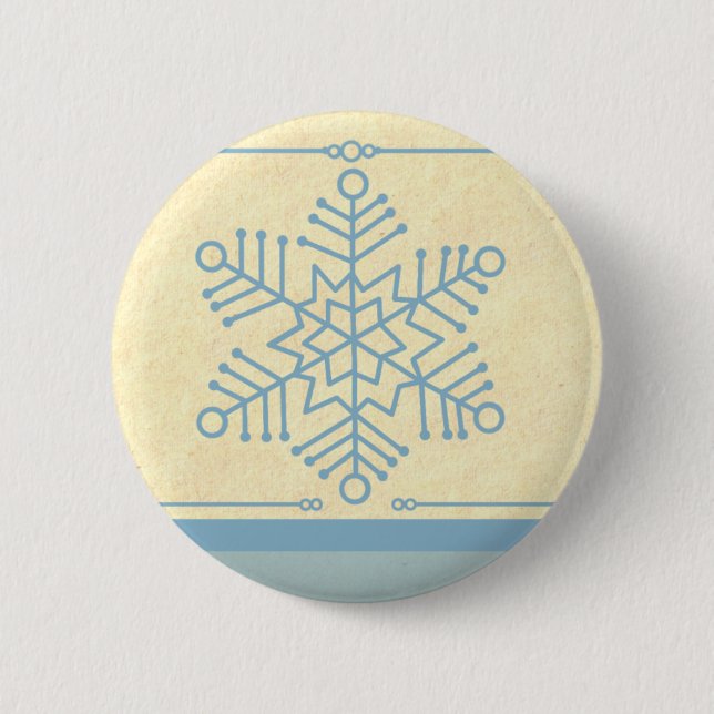 Delikater Snowflake Weihnachtsschalter Button (Vorderseite)