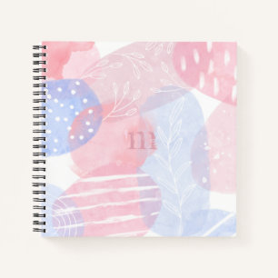 Delikatere, Abstrakte Wasserfarben und Blautöne Notizbuch