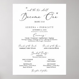 Delikates Black Calligraphy Quote Wedding Programm Poster