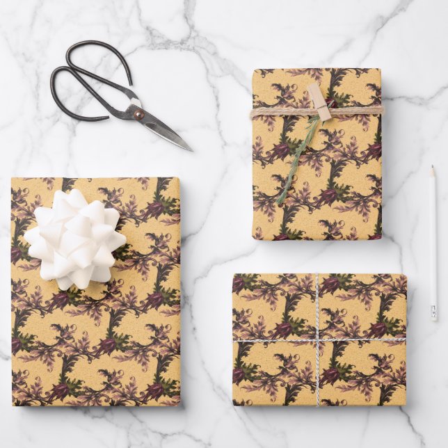Delikates Blume Muster   Geschenkpapier Set (Vorderseite)