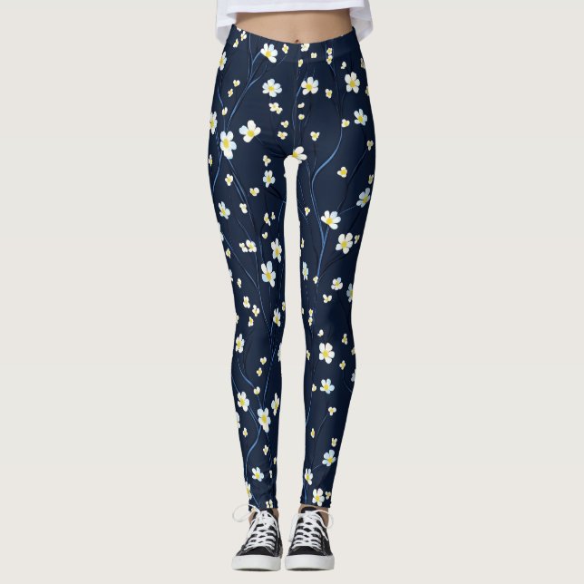 Delikates Blume Muster Leggings (Vorderseite)