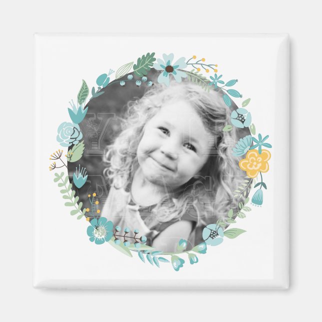 Delikates Blumenkraut Custom Foto Magnet (Vorne)