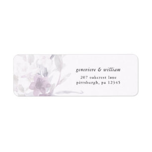 Delikates botanisches Hochzeitrücksendelabel