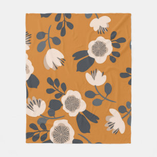 Delikates botanisches Vintages Blumenmuster Fleecedecke