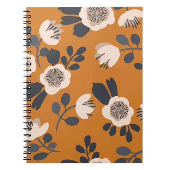 Delikates botanisches Vintages Blumenmuster Notizblock (Vorderseite)
