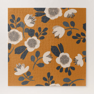 Delikates botanisches Vintages Blumenmuster Puzzle