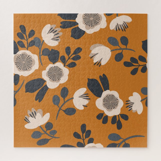 Delikates botanisches Vintages Blumenmuster Puzzle (Vertikal)