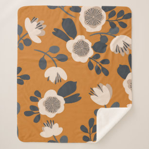 Delikates botanisches Vintages Blumenmuster Sherpadecke