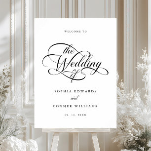 Delikates, elegantes Script-Wedding Welcome Sign Poster