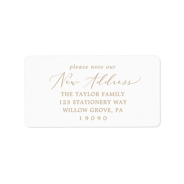 Delikates Gold Bitte beachten Sie unser neues Adre Adressaufkleber (Vorne)