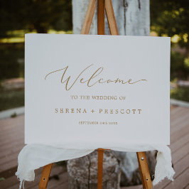 Delikates Gold Calligraphy Wedding Willkommenszeic