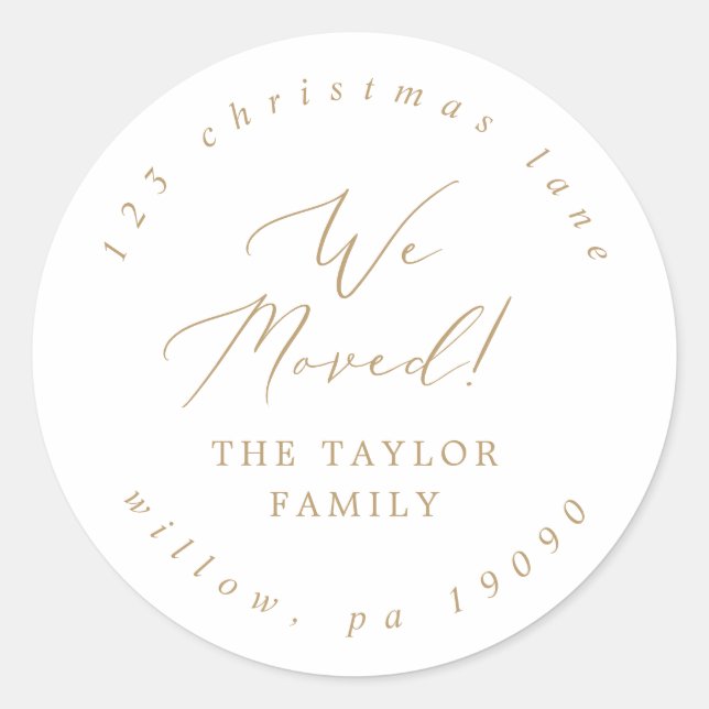 Delikates Gold, das wir in die Rücksendeadresse de Runder Aufkleber (Vorderseite)