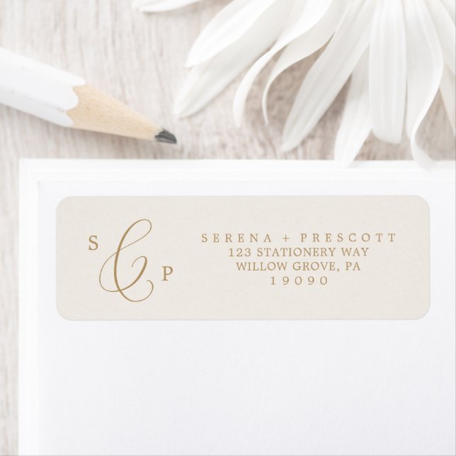 Delikates Gold- und Cream-Rücksendeadresse (Insitu)