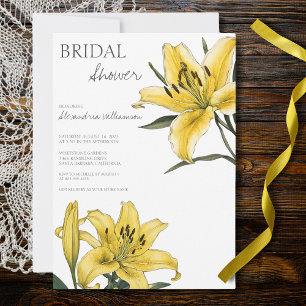 Delikates Golden Yellow Lilies Brautparty Einladung