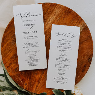 Delikates Hochzeitsprogramm für Printmedien oder P Einladung