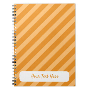Delikates Karottenmuster Orange diagonale Streifen Notizblock