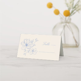 Delikates Mit Monogramm Wappen Blue Floral Platzkarte