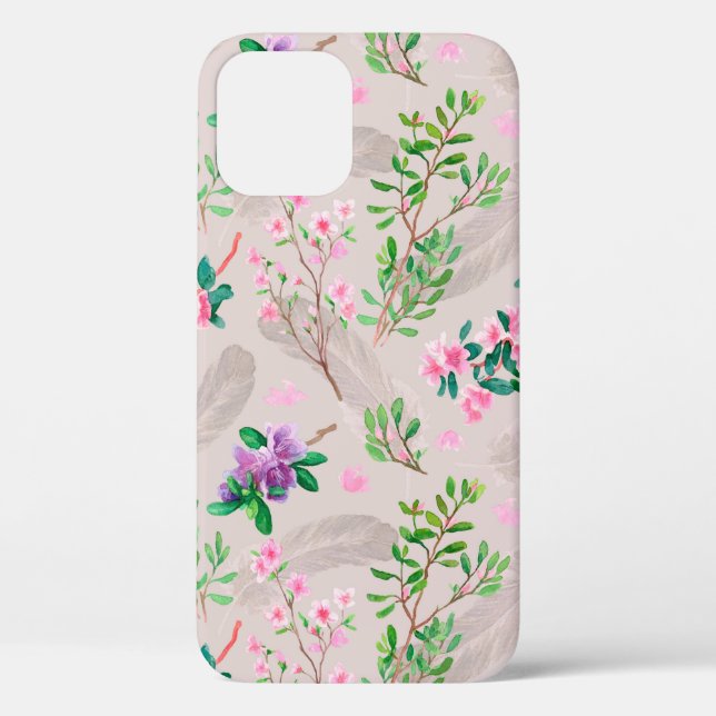 Delikates Muster mit Rhododendron-Blume und Feen Case-Mate iPhone Hülle (Rückseite)