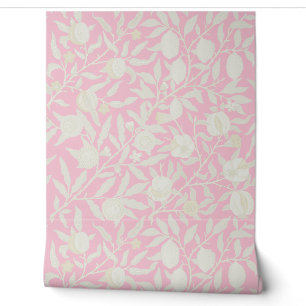 Delikates Pink im Stil von William Morris Tapete