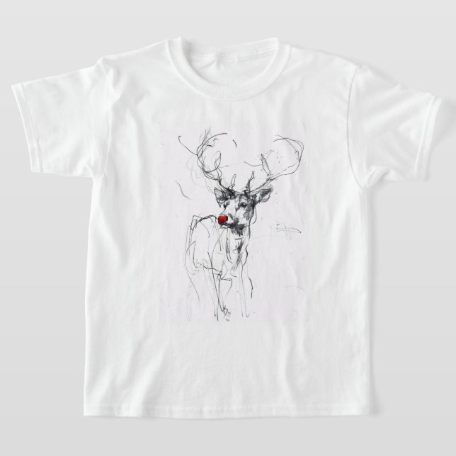 Delikates rotes Rudolf-Portrait T-Shirt (Ablage )