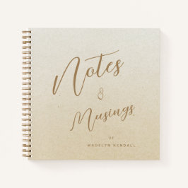 Delikates Script Gold Gradient Personalisiert Notizbuch