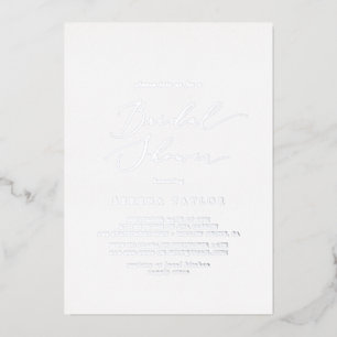 Delikates Silver Foil Calligrafy Brautparty Folieneinladung